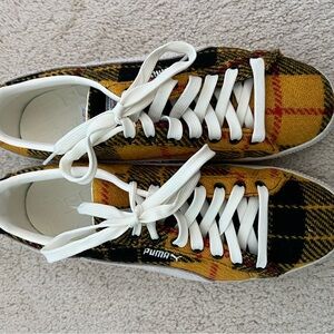 Puma Harris Tweed X Suede Vintage Tartan Sneakers - Yellow